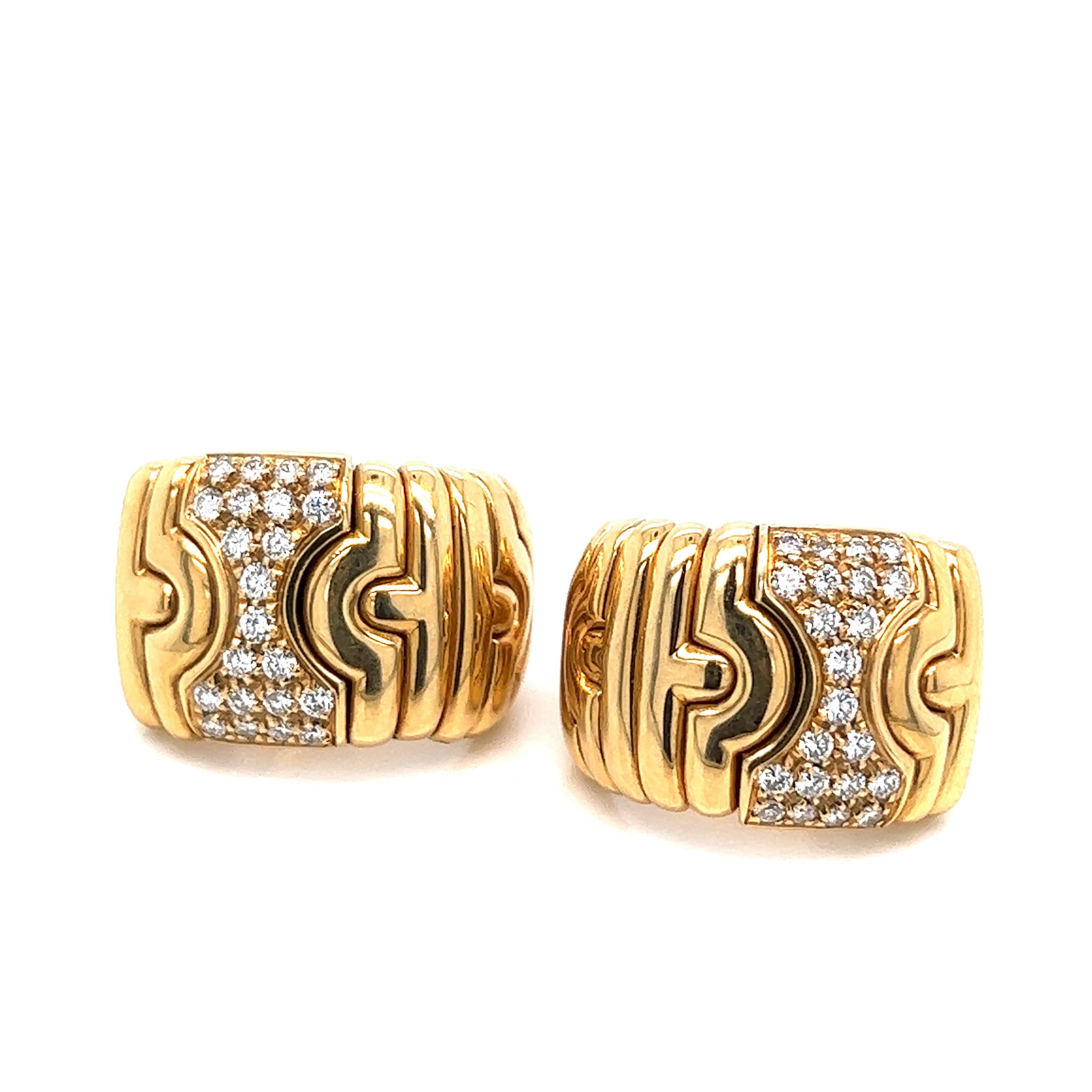 Bvlgari Parentesi Diamant-Ohrclips aus Gold (Zeitgenössisch)