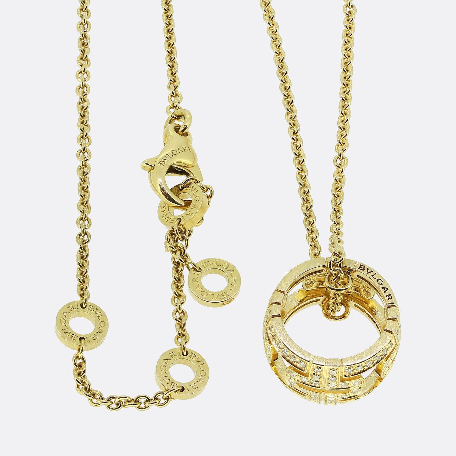 Taglio brillante Collana con ciondolo con diamanti Bvlgari Parentesi in vendita