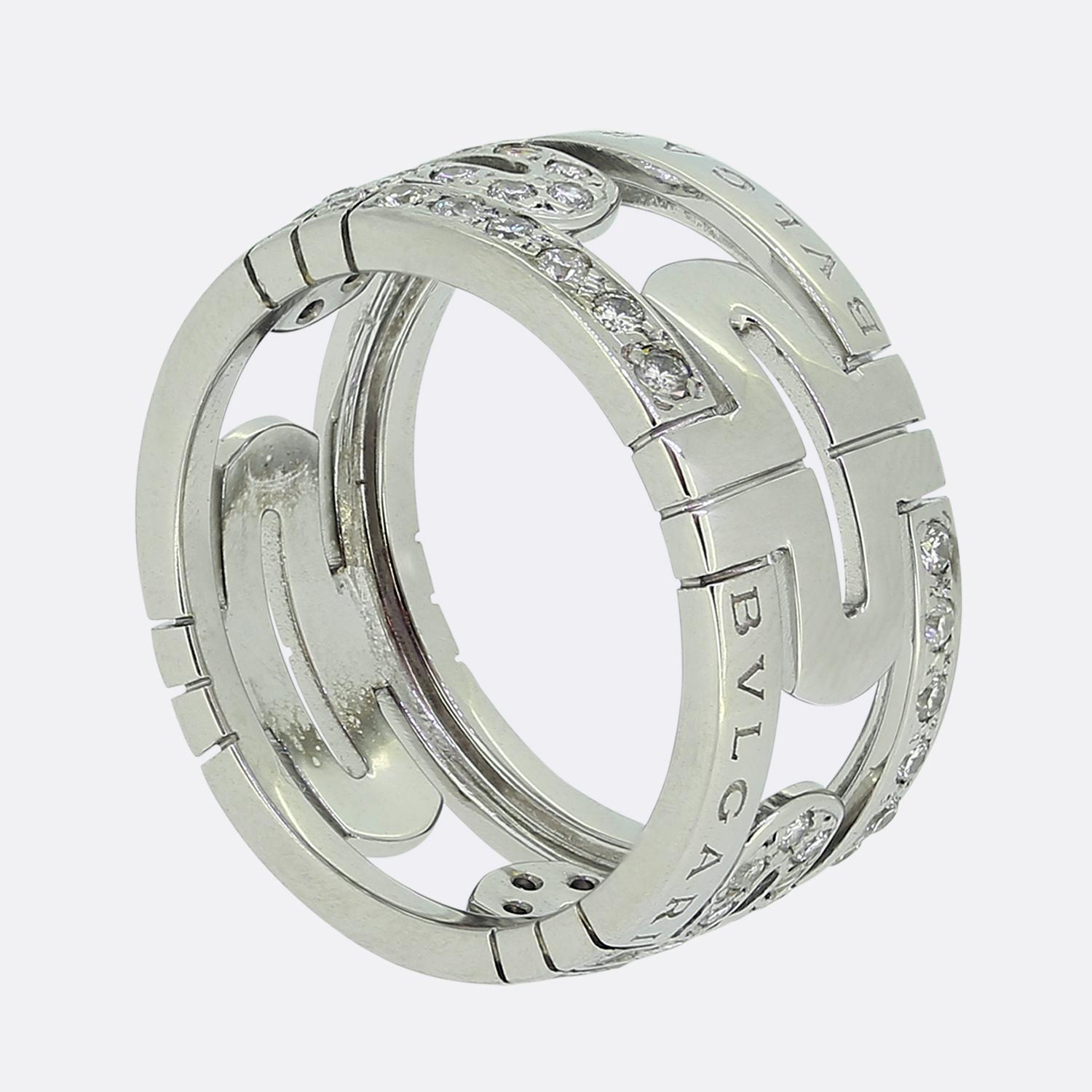 Bvlgari Parentesi Diamantring Größe T (61) im Zustand „Gut“ im Angebot in London, GB
