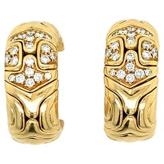 Bvlgari Parentesi Gold Diamond Ear Clips