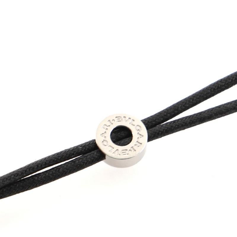 Bvlgari Parentesi Pendant Necklace Leather Cord with 18k White Gold with Steel In Good Condition In New York, NY