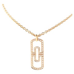 Bvlgari Parentesi Pendant Necklace Rose Gold and Diamonds