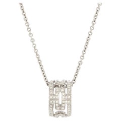 Bvlgari, collier pendentif Parentesi en or blanc 18 carats avec diamants pavés