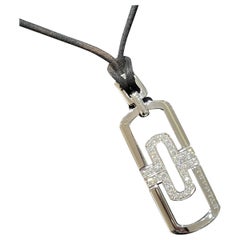 Bvlgari Parentesi Series Necklace, Stainless Steel with Diamond Inlay