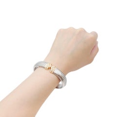Bvlgari Parentesi Tubogas M Diamond Bangle in 18K Yellow Gold &Stainless Steel