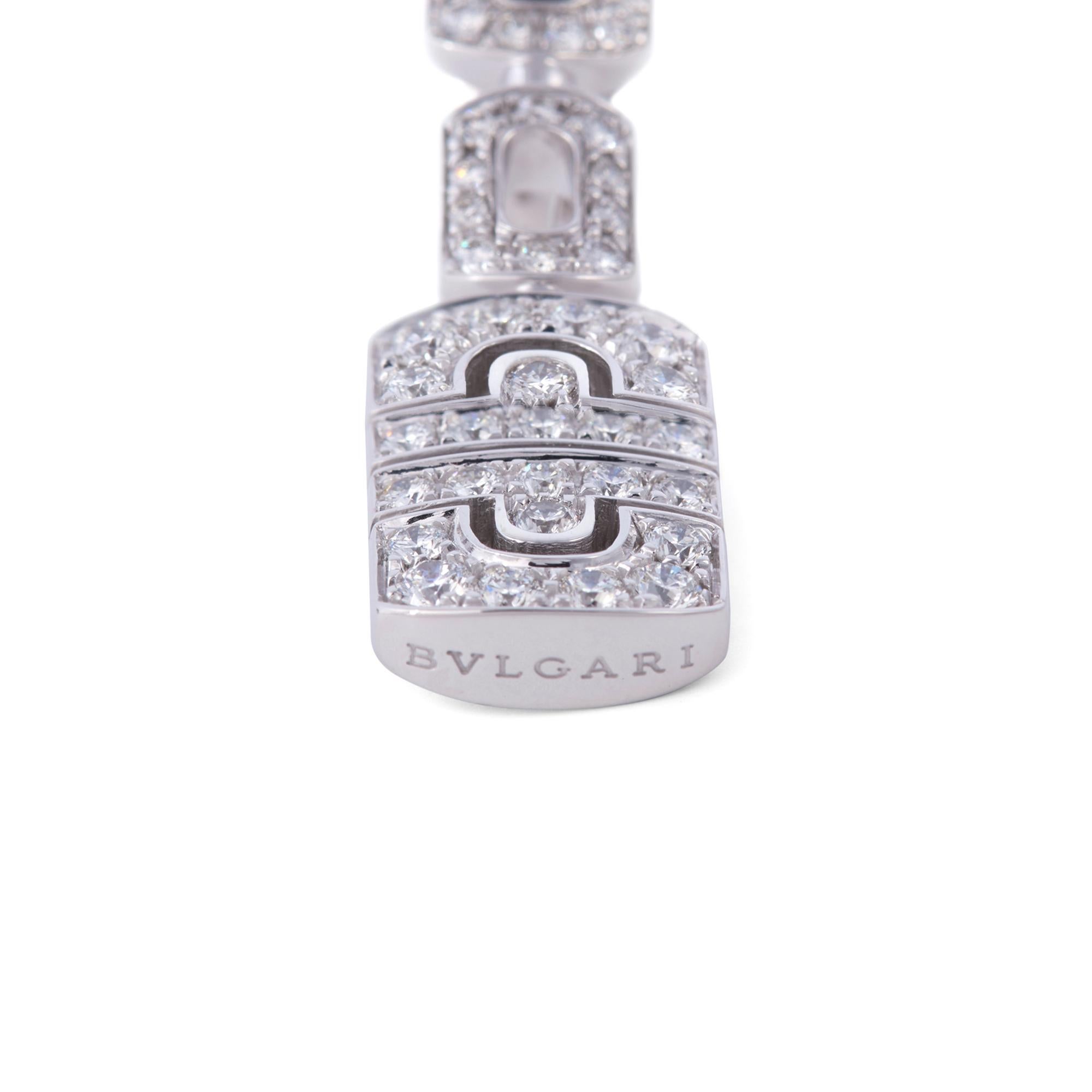 Bvlgari 'Parentesi' White Gold and Diamond Earrings In Excellent Condition In New York, NY