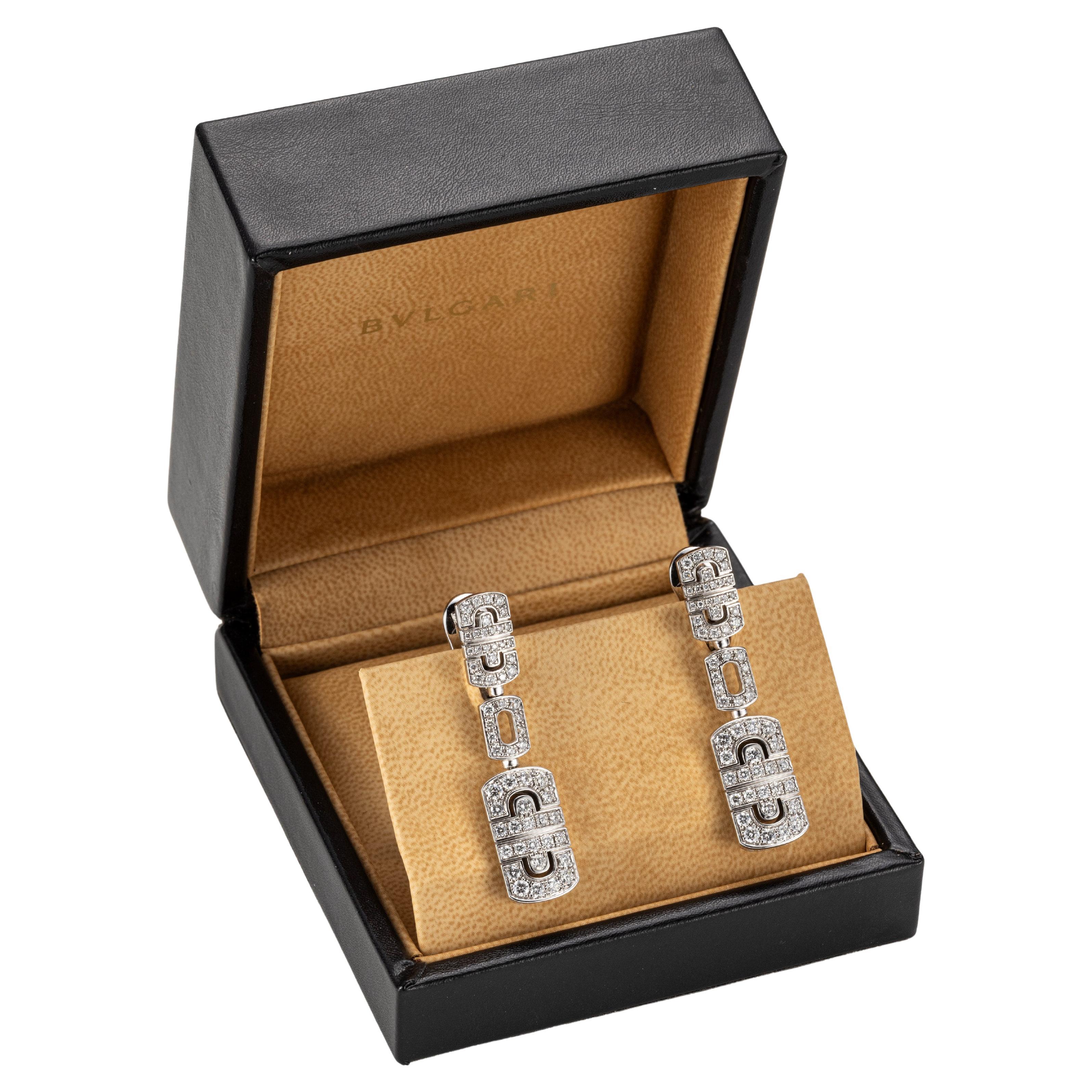 BVLGARI Parentesi White Gold and Diamond Earrings with Certificate