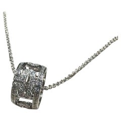 Bvlgari Parentesi Weißgold Volldiamant Büroklammer durchbrochene Halskette