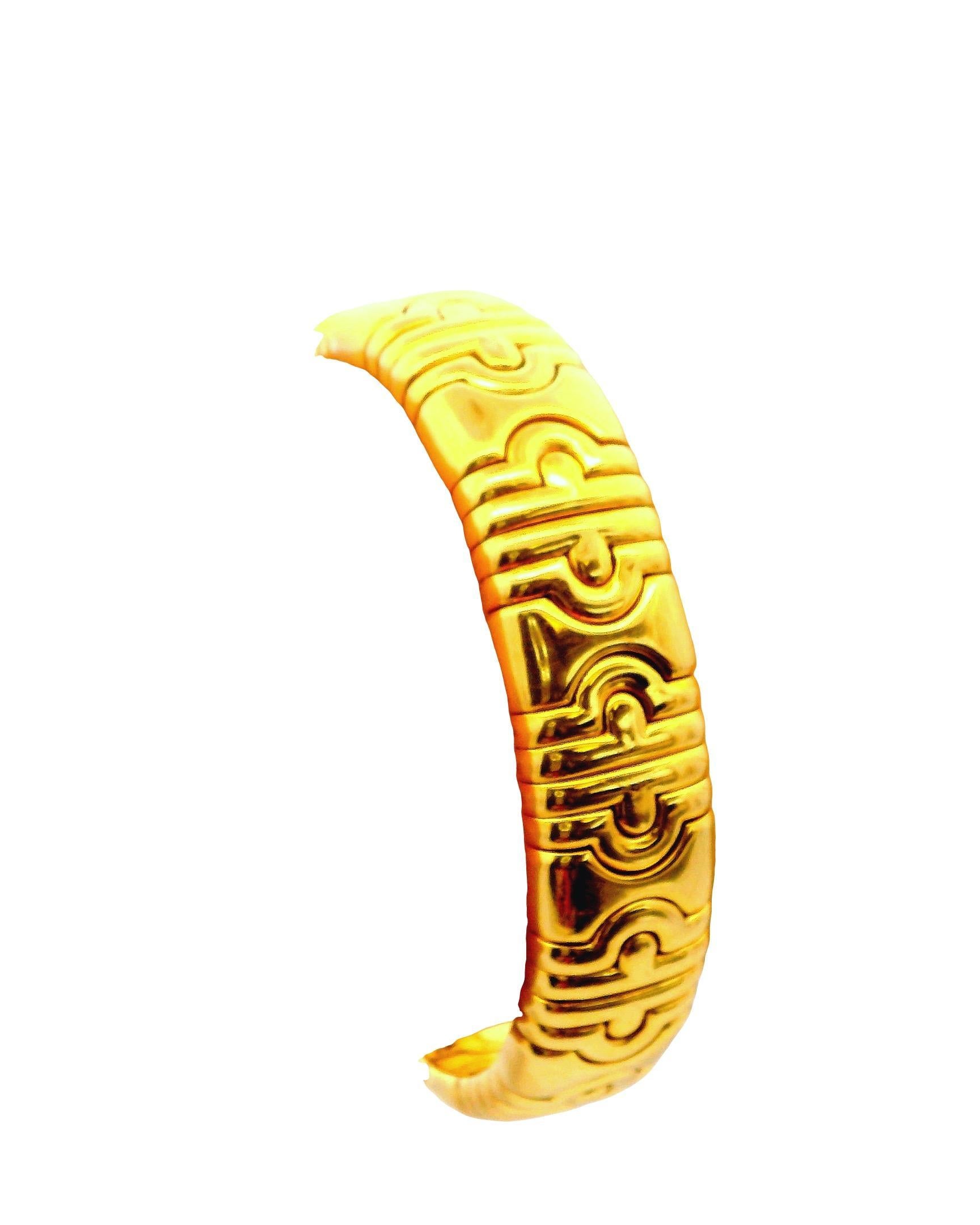 Manchette Bvlgari Parenthesis en or jaune 18k en vente 1