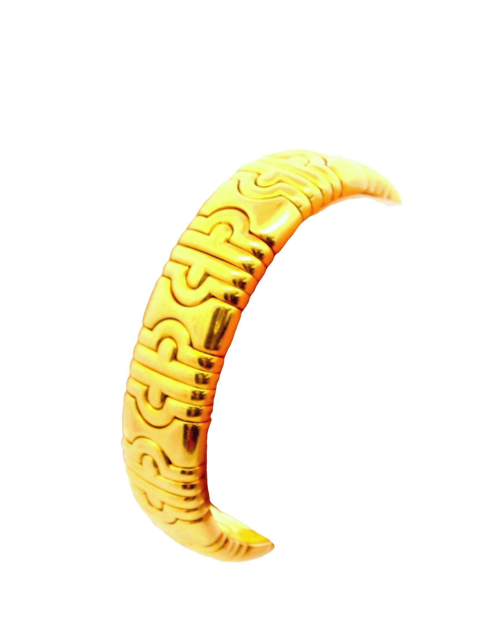Manchette Bvlgari Parenthesis en or jaune 18k en vente 2