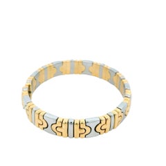Bvlgari Parenthesis 18K yellow Gold & Stainless Steel Thin Cuff