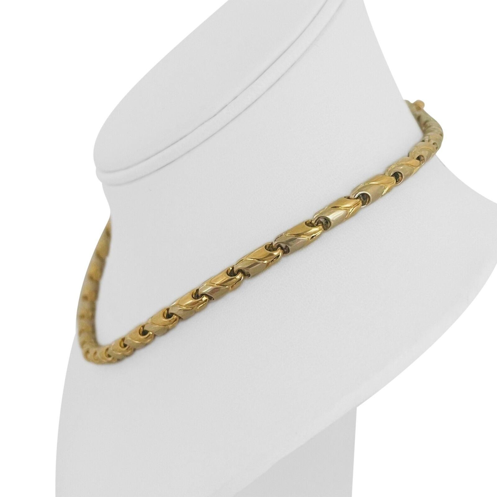 Bvlgari Passo Doppio 18k Gelb- und Weißgold 45g Damen zwei Tone Halskette 16