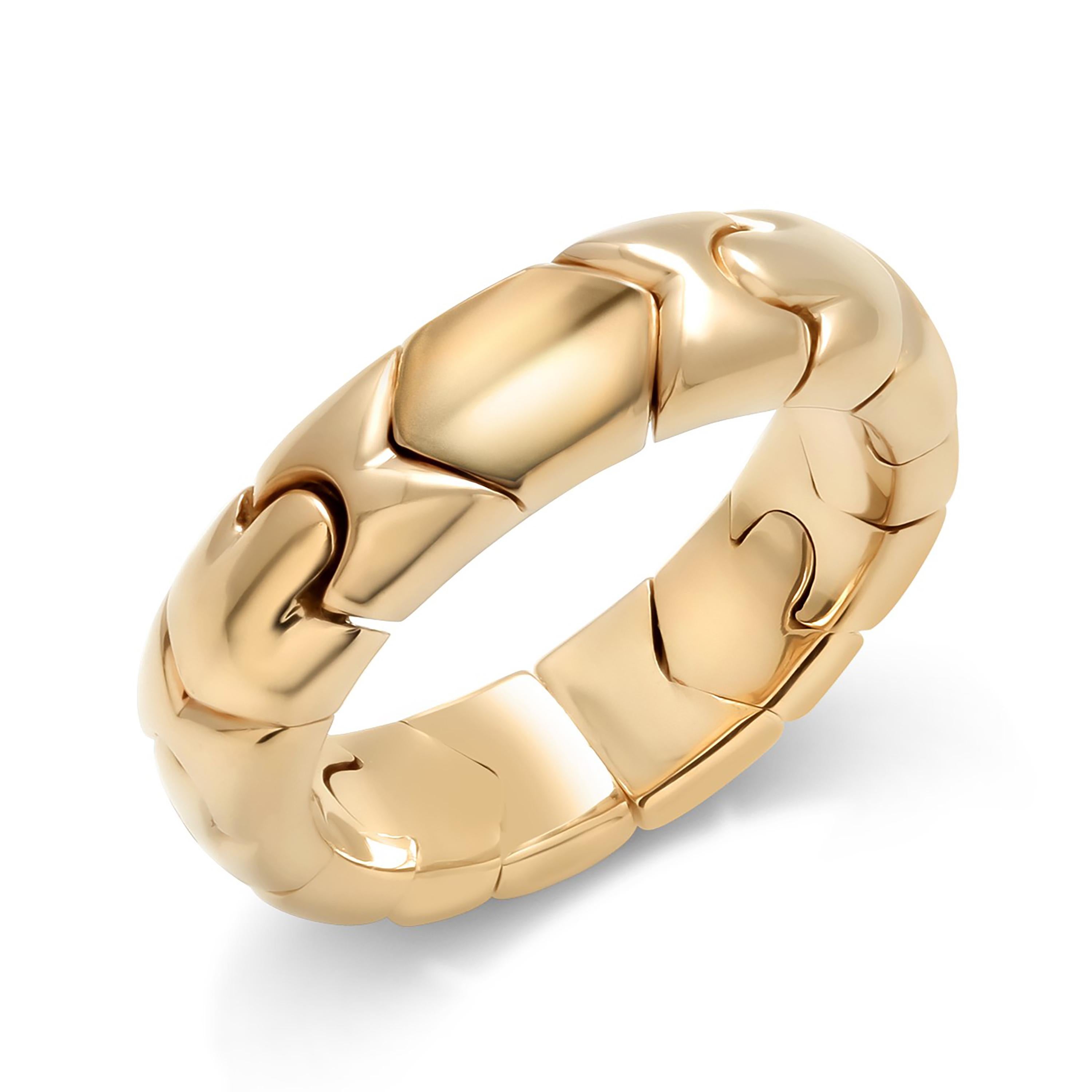Bvlgari Passo Doppio Collection 18 Karat Gold Band Ring Finger Size 9 For Sale 2