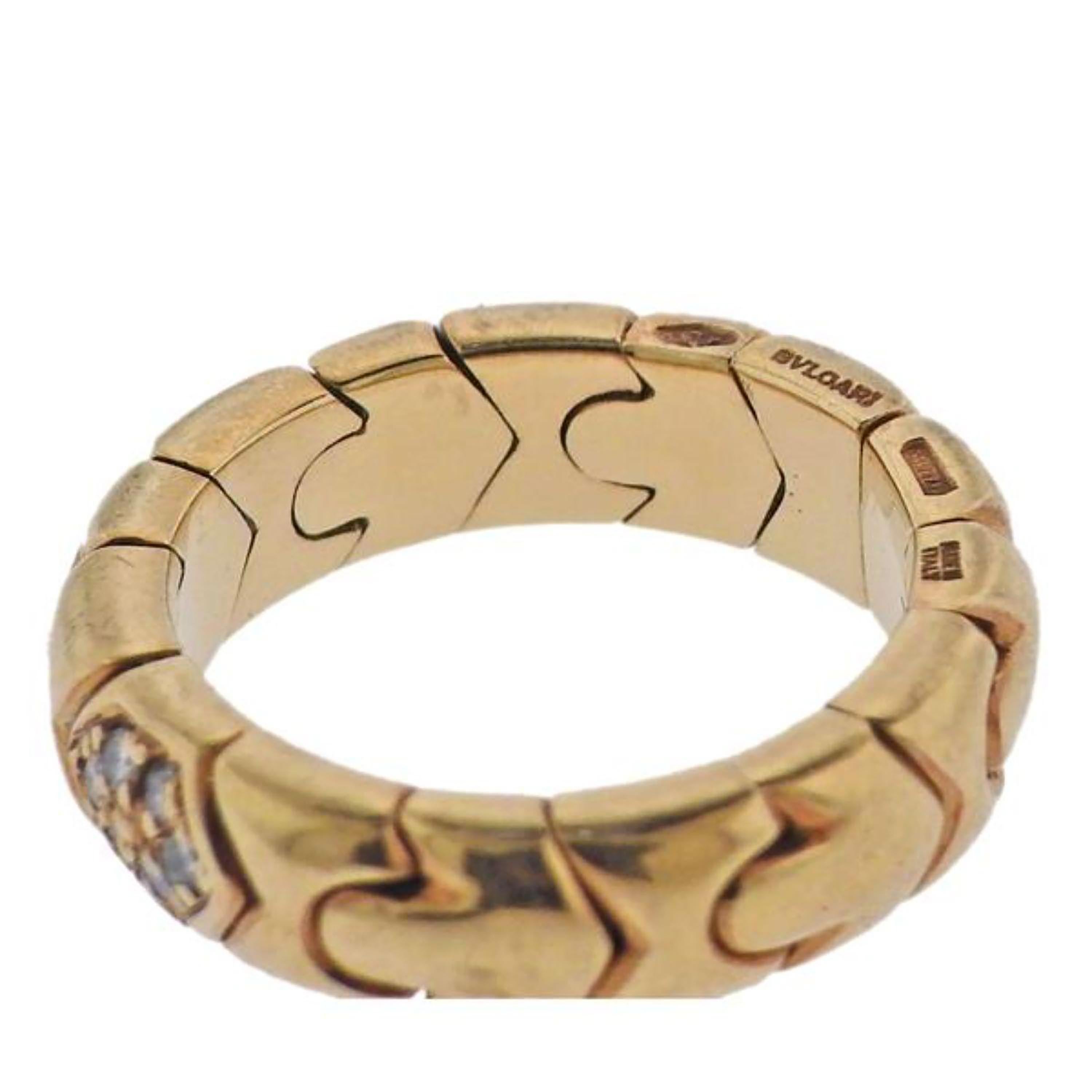 Women's Bvlgari Passo Doppio Collection 18 Karat Gold Diamond Band Ring 