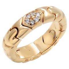 Bvlgari Passo Doppio Collection 18 Karat Gold Diamond Band Ring 