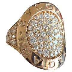 Bvlgari Pave Diamond Ring Rose Gold 18k