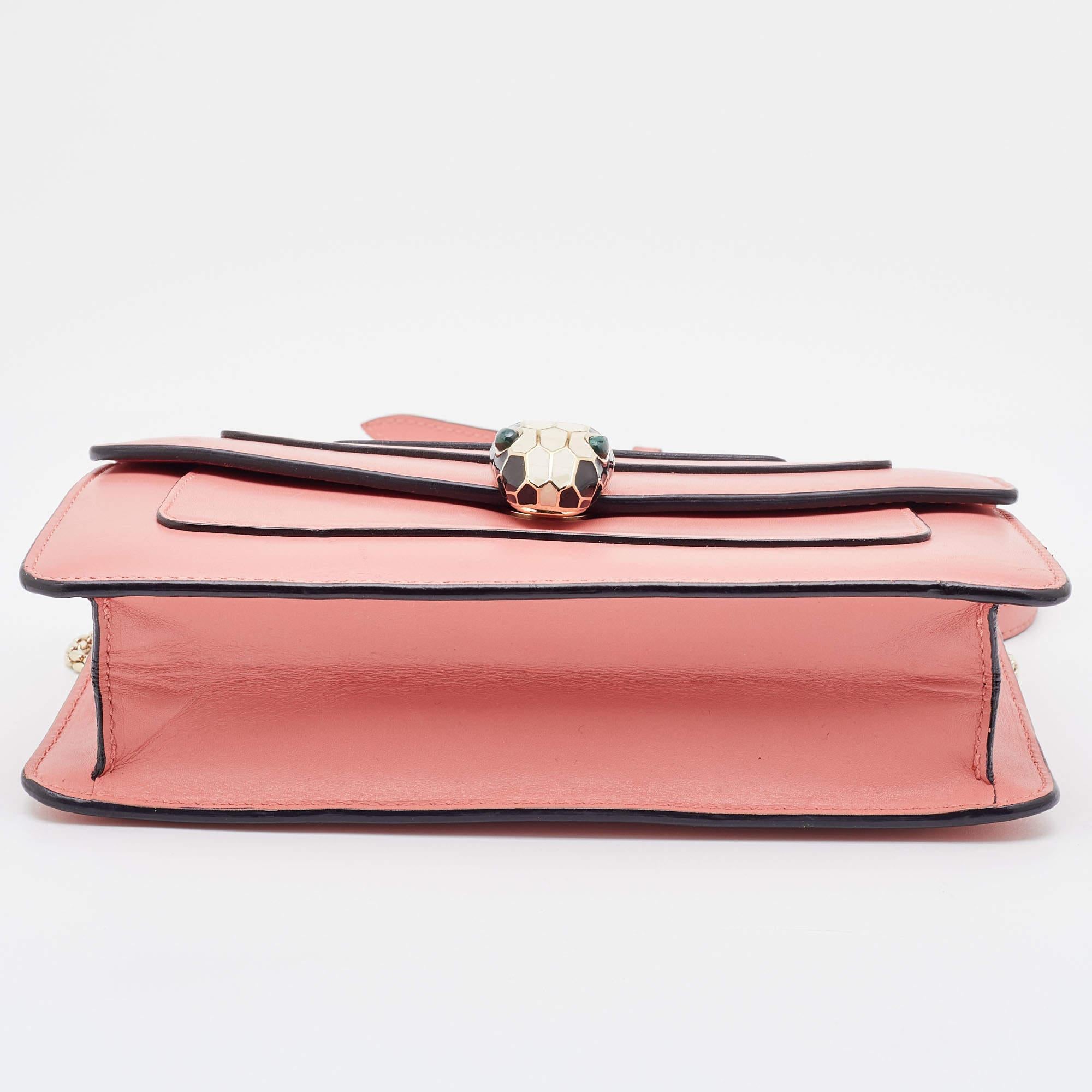 Bvlgari Peach Leather Serpenti Forever Crossbody Bag 1