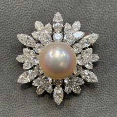 Bvlgari Pearl And Diamond Brooch