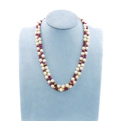 Bvlgari Pearl, Ruby, and Diamond Necklace