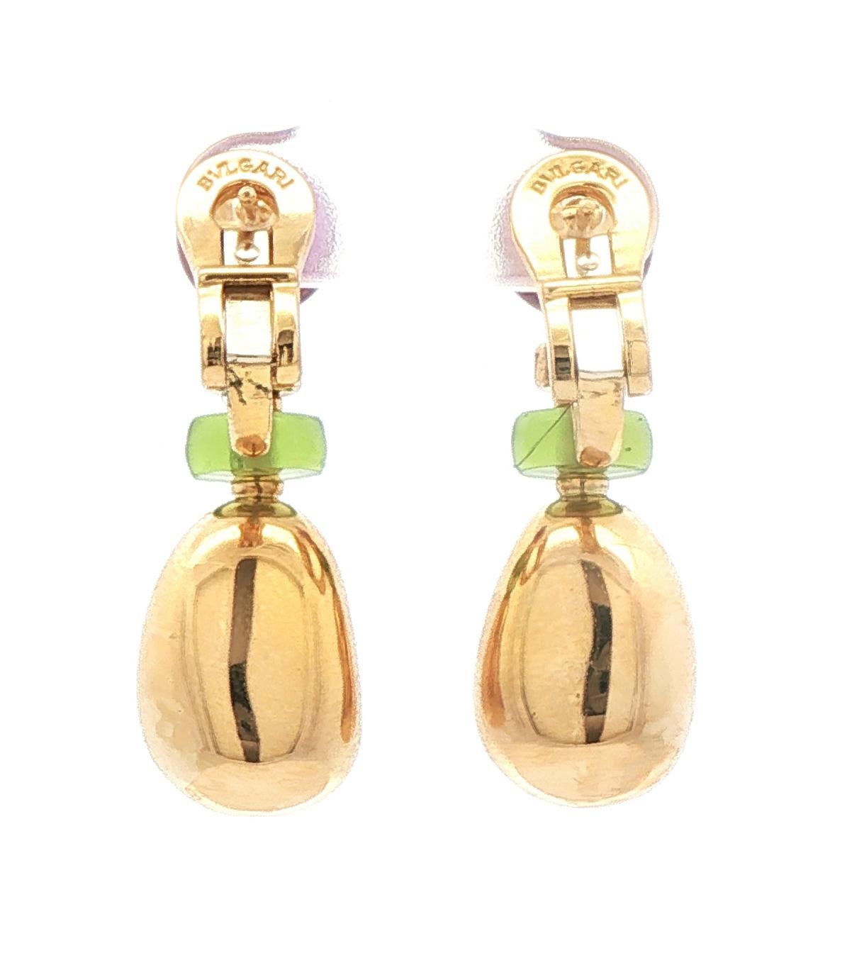 Bvlgari Peridot Amethyst and Diamond Mediterranean Eden Drop Earrings In condizioni ottime in vendita a Bethesda, MD