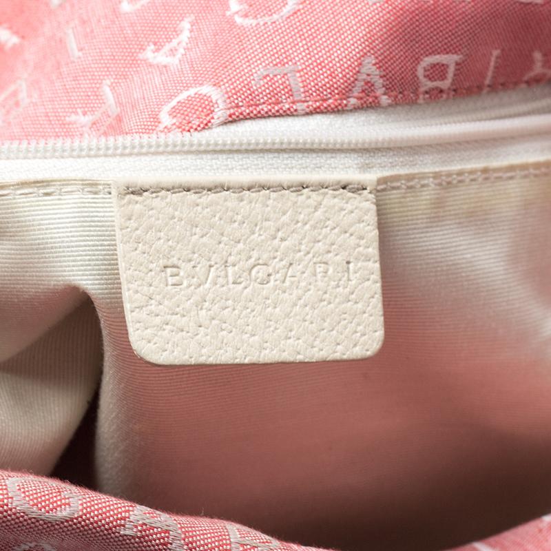 Women's Bvlgari Pink/Beige Logo Mania Canvas and Leather Tote