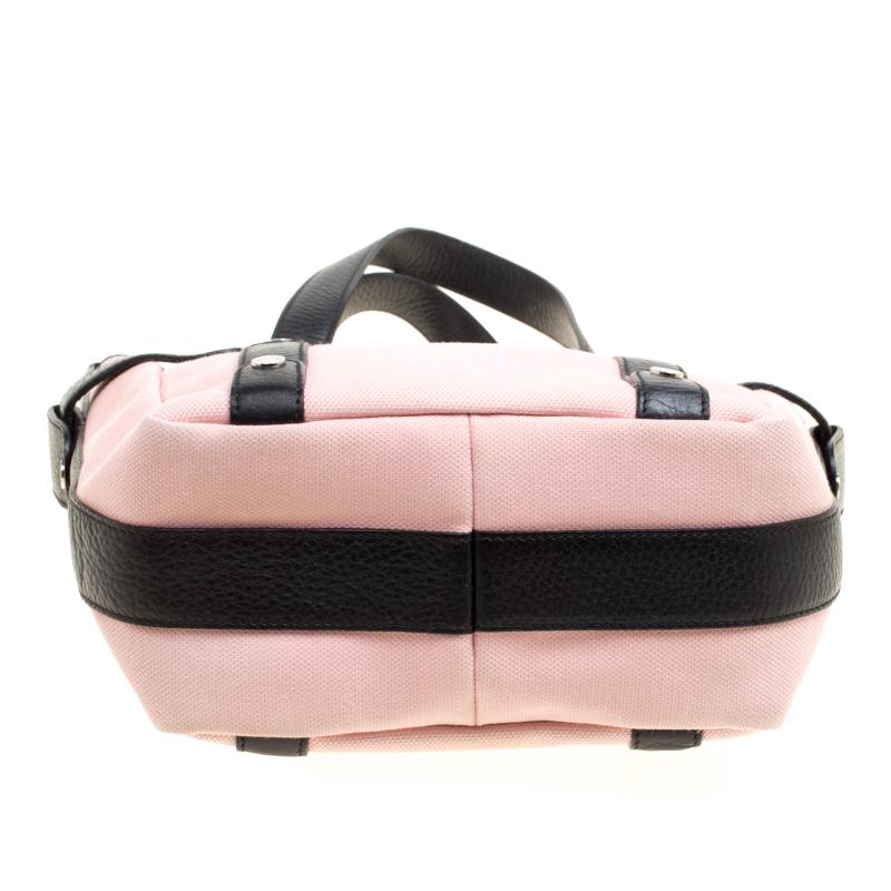 Bvlgari Pink/Black Canvas and Leather Tote 3
