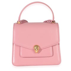 Bolso de asa superior Bvlgari Serpenti Forever de piel de becerro rosa
