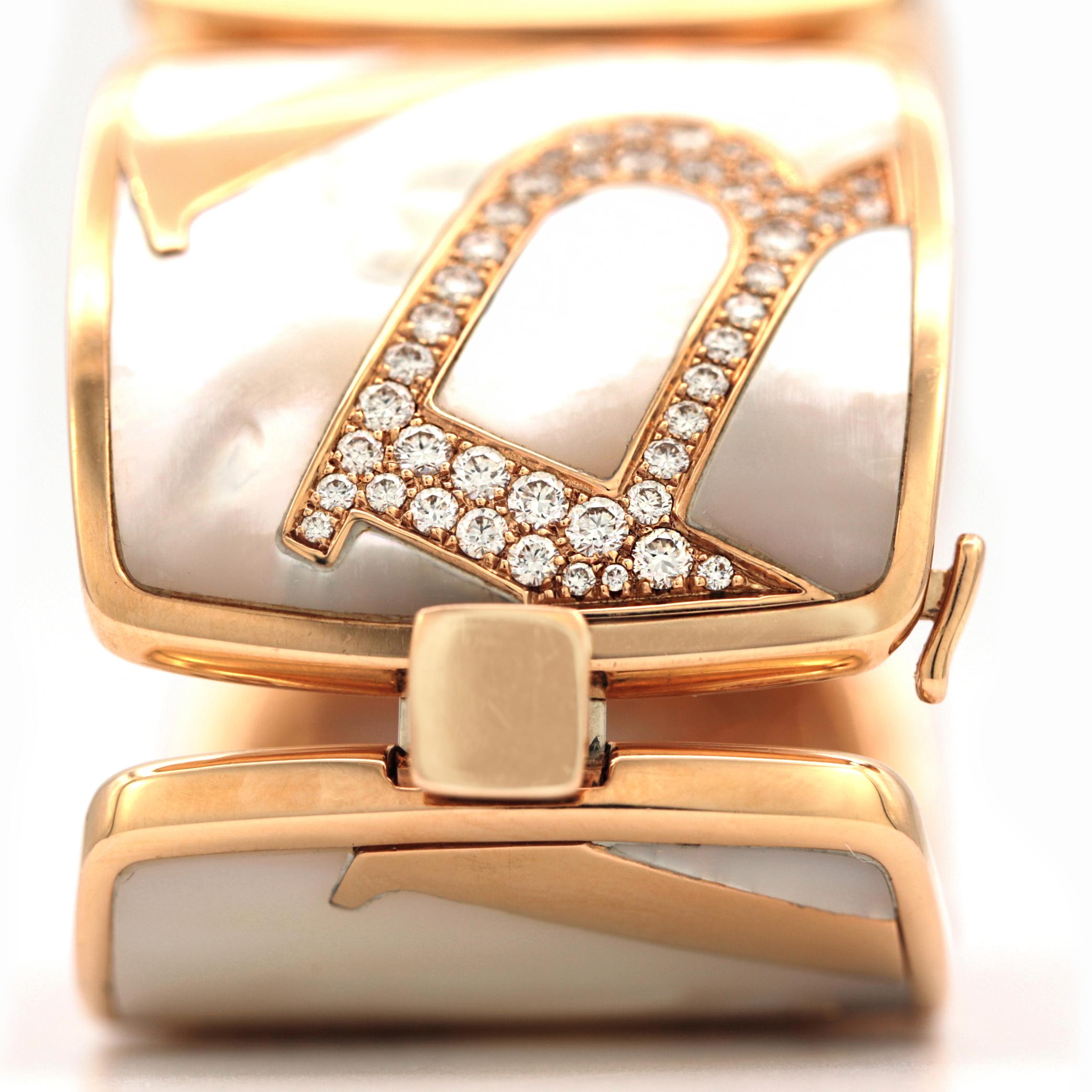 Bvlgari Pink Graffiti Gold Mother-of-Pearl Diamond Bracelet, Special Edition 1