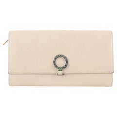 Vintage BVLGARI Pink Leather Flap Long Wallet 13bvl624