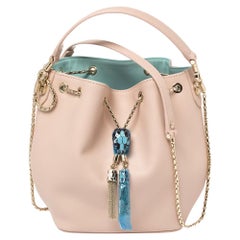 Borsa a secchiello Serpenti Forever in pelle rosa di Bvlgari