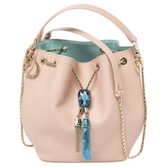 Used Bvlgari Pink Leather Serpenti Forever Bucket Bag