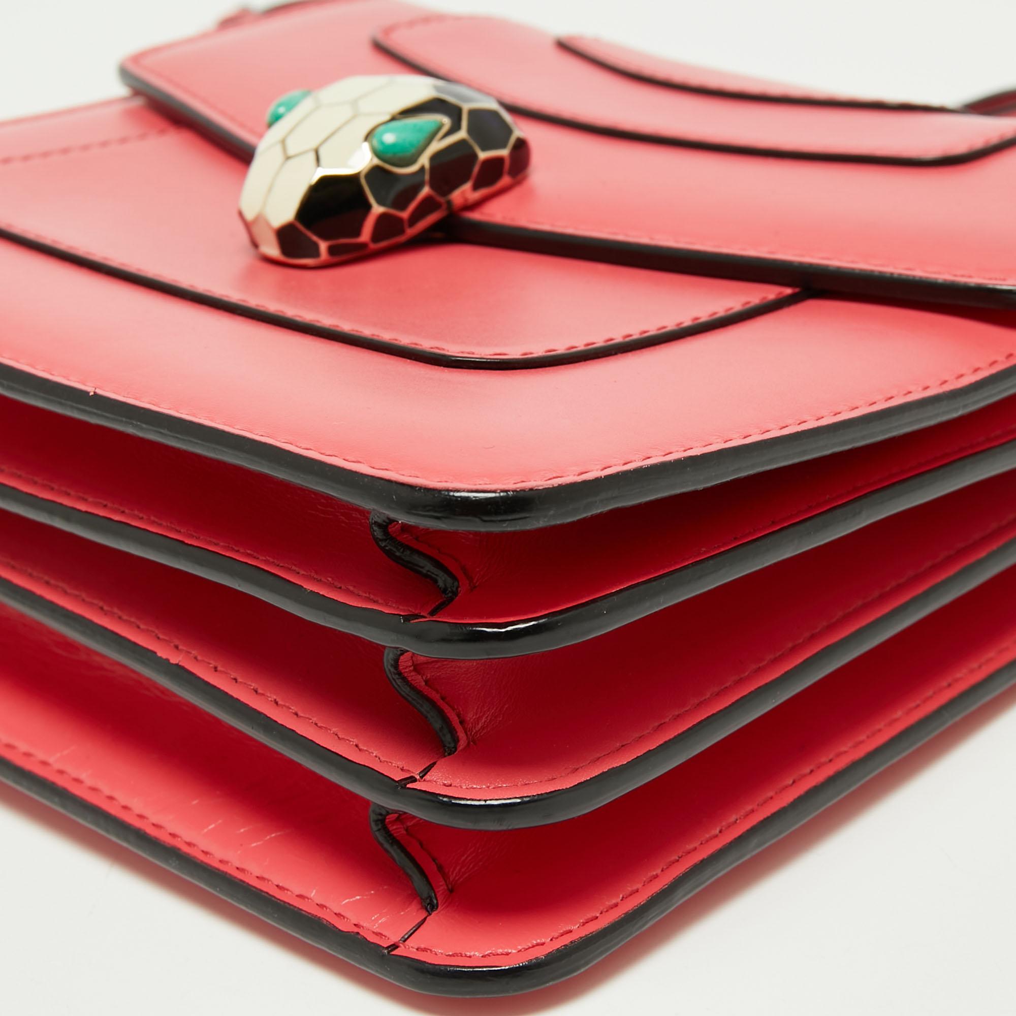 Bvlgari Pink Leather Serpenti Forever Flap Top Handle Bag 4