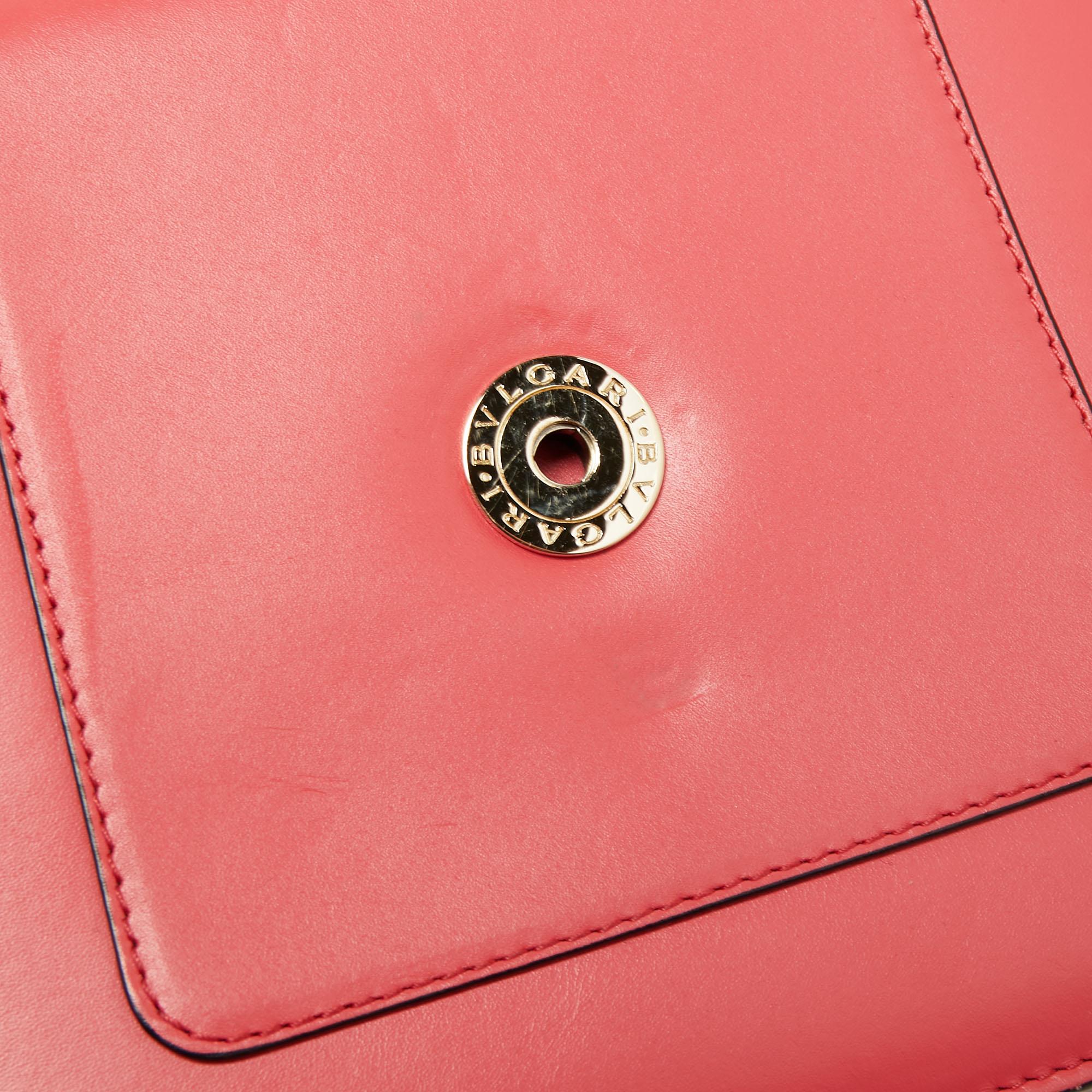Women's Bvlgari Pink Leather Serpenti Forever Flap Top Handle Bag
