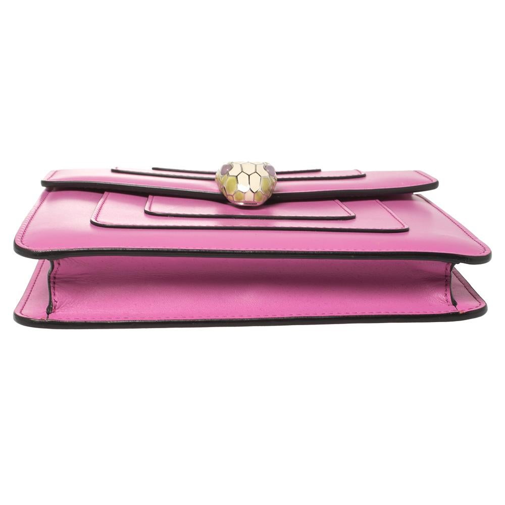 Bvlgari Pink Leather Small Serpenti Forever Shoulder Bag 4
