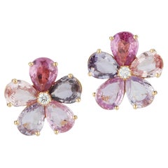 Blütenohrringe mit rosa Saphir und Diamant von Bvlgari