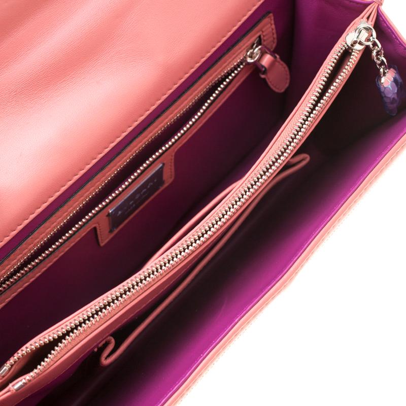 Bvlgari Pink Studded Leather Medium Serpenti Forever Shoulder Bag In Excellent Condition In Dubai, Al Qouz 2