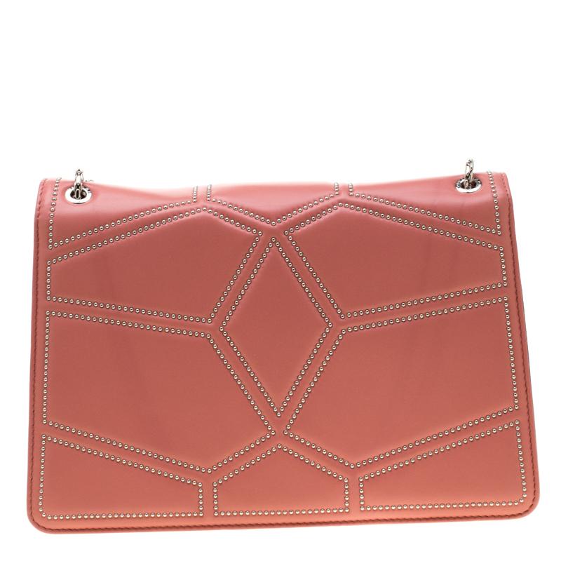 Women's Bvlgari Pink Studded Leather Medium Serpenti Forever Shoulder Bag