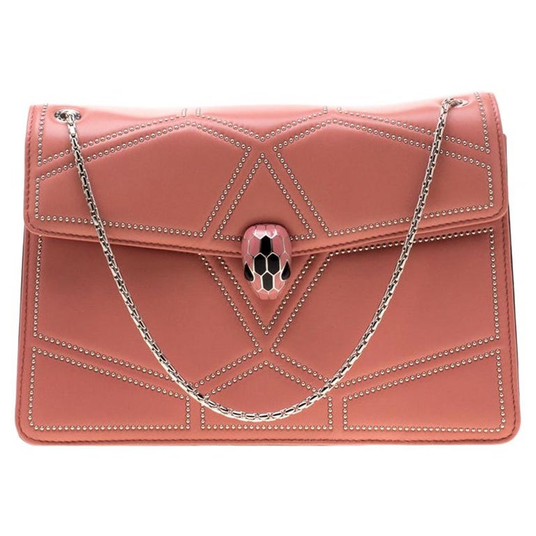 BVLGARI Serpenti Forever East-west Leather Shoulder Bag in Pink