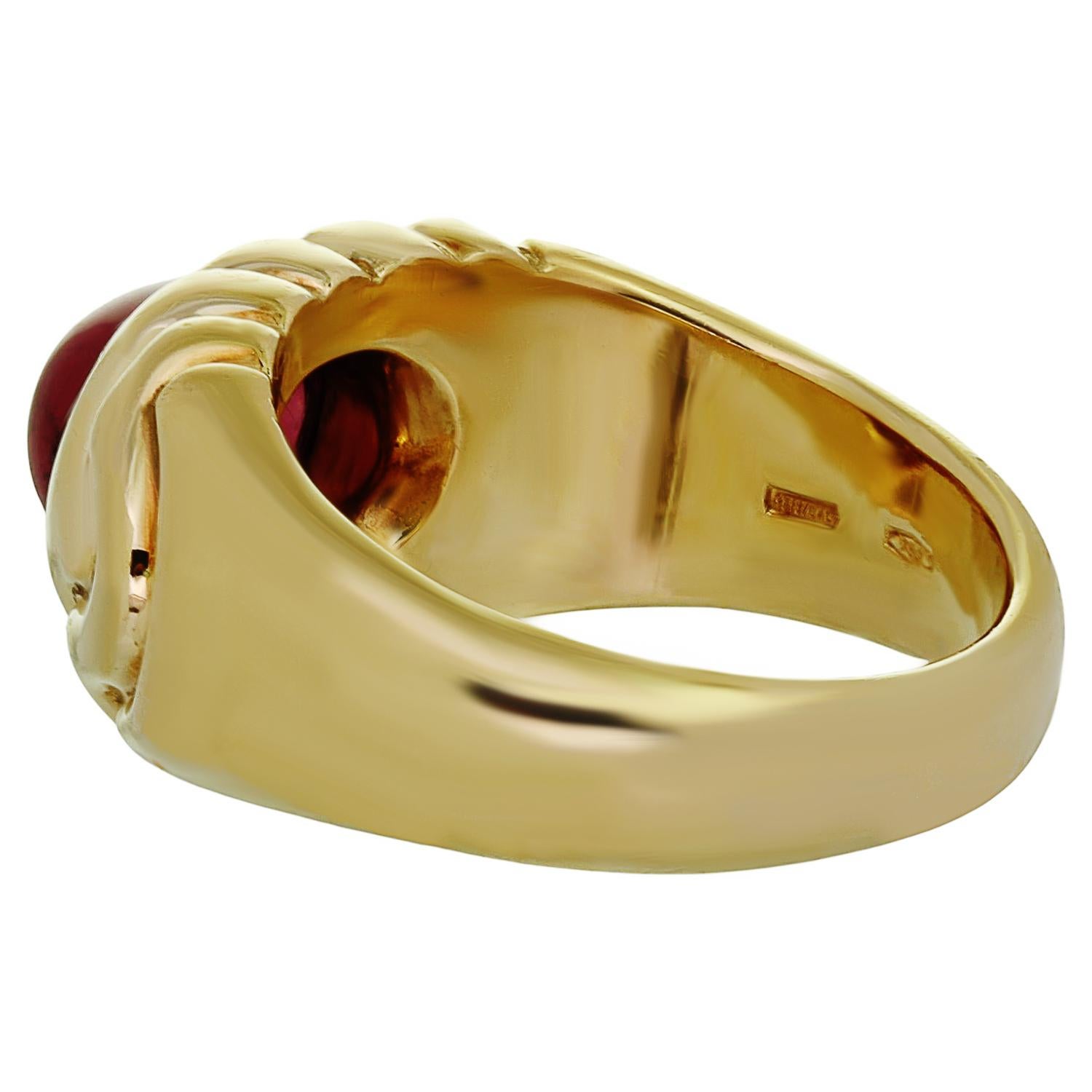 BVLGARI Ring aus 18 Karat Gelbgold mit rosa Turmalin im Angebot 1