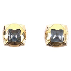 Bvlgari Piramide Clip on Earrings 18k Yellow Gold and 18K White Gold with