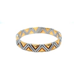 Bvlgari “Piramide” Gold and Steel Cuff Bangle, 1980s