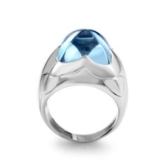 Bvlgari Piramide Women's 18 Karat White Gold Topaz Ring