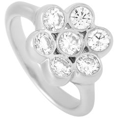 Bvlgari Platinum 1.00 Carat Diamond Cluster Ring