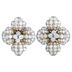 Bvlgari - Boucles d'oreilles clip en platine et or jaune 18 carats avec 7,0 ct de diamant