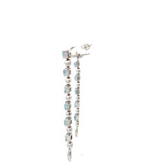 Bvlgari Platinum Dangling Earrings with 0.16 Carat Round G-VS2 Diamonds