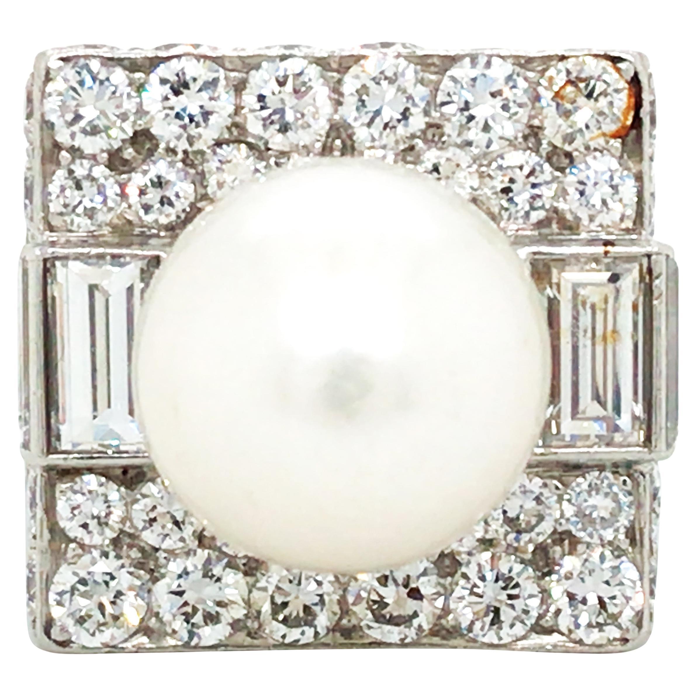 Bvlgari, Platinum Pearl Diamond Trombino Ring, GIA