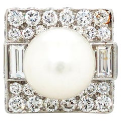 Bvlgari, Platinum Pearl Diamond Trombino Ring, GIA