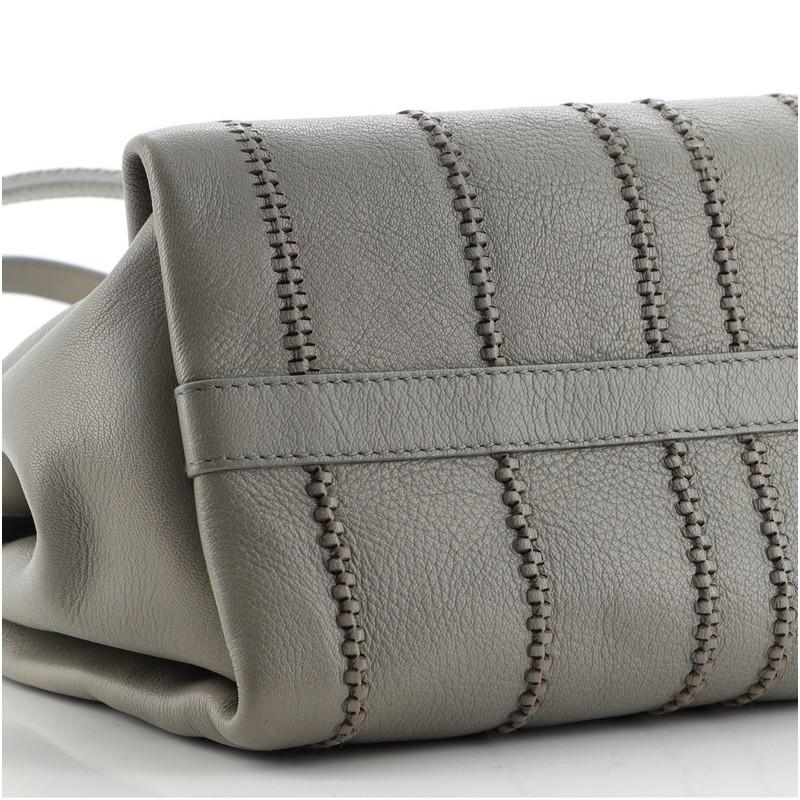 Bvlgari plissierte Tote aus genähtem Leder groß 1
