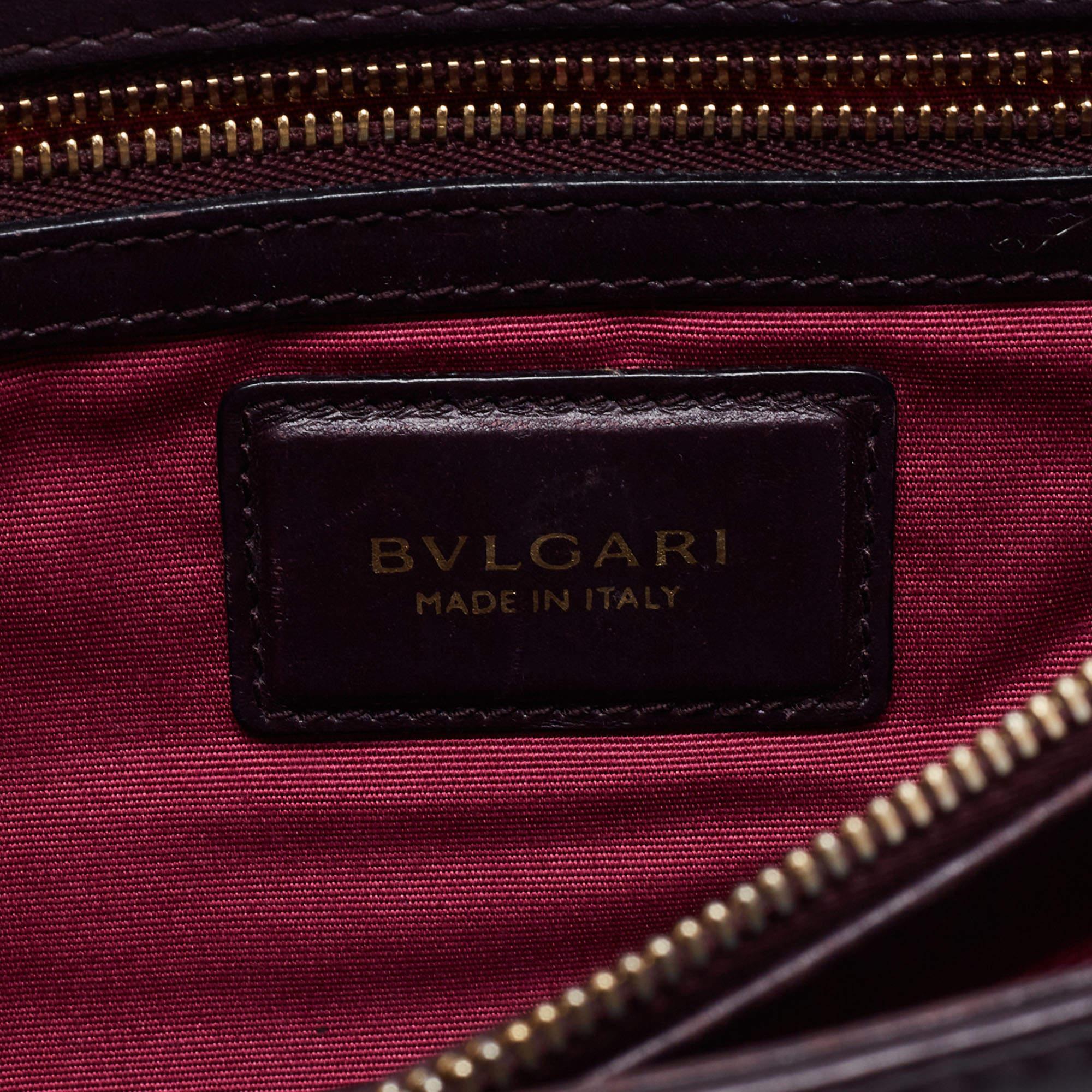 Bvlgari Plum Leather Medium Serpenti Forever Shoulder Bag 16