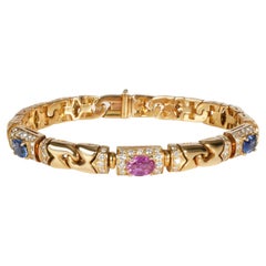 Bvlgari Prestige Diamond & Sapphire Bracelet in 18K Yellow Gold 3.20 Ctw